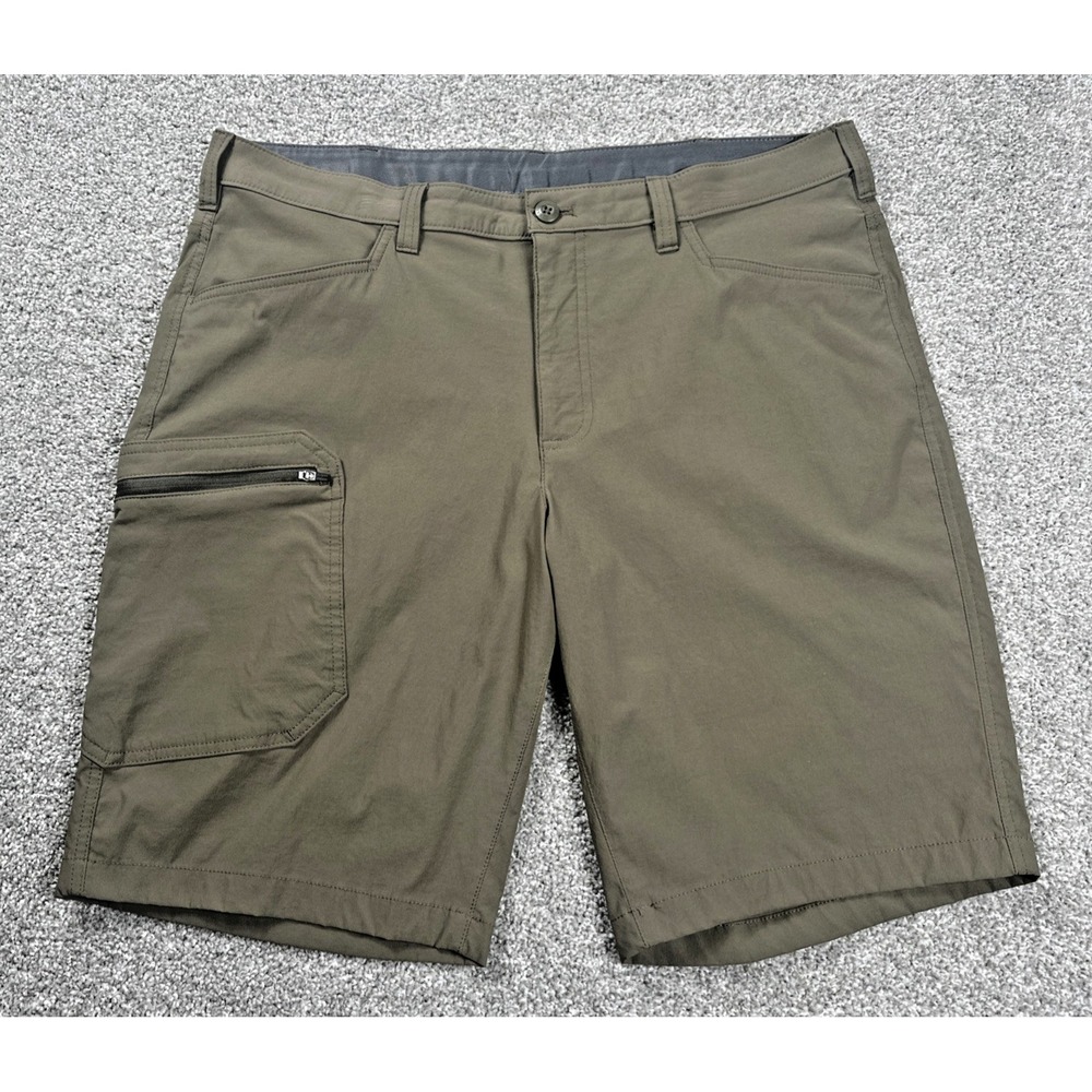 Eddie Bauer Men's Cargo Shorts Size‎ 38 Green Nylon Stretch Hiking Outdoor